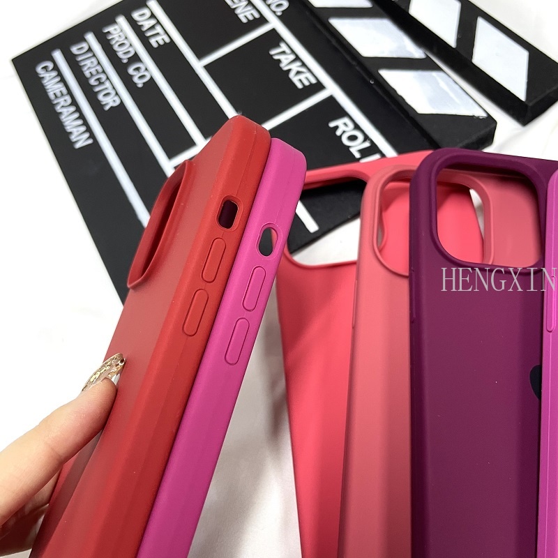 Violet Rose Red Dragon Fruit Series Liquid Silicone Phone Case Compatible with iPhone 15 Pro 14 11 12 13 Pro Max Plus Phone Case Shockproof and Anti slip Bumper Cover