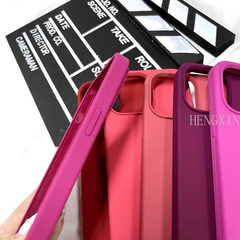 Violet Rose Red Dragon Fruit Series Liquid Silicone Phone Case Compatible with iPhone 15 Pro 14 11 12 13 Pro Max Plus Phone Case Shockproof and Anti slip Bumper Cover