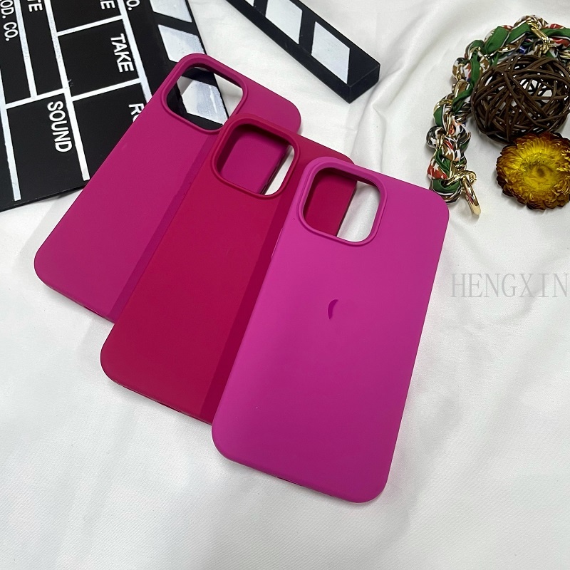 Violet Rose Red Dragon Fruit Series Liquid Silicone Phone Case Compatible with iPhone 15 Pro 14 11 12 13 Pro Max Plus Phone Case Shockproof and Anti slip Bumper Cover