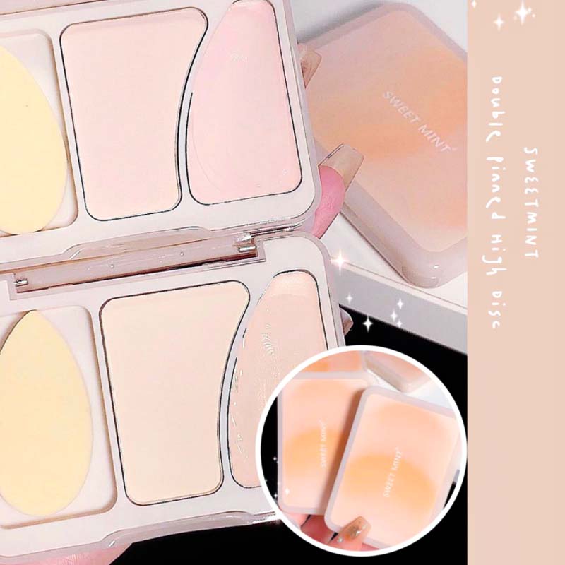 Bảng Màu Phấn Bắt Sáng Độ Bóng Cao Derf 3 trong 1 sắc lì kết hợp 3D lâu trôi chống thấm nước