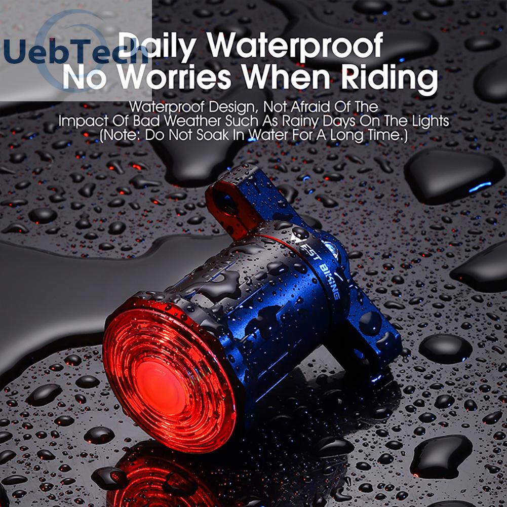 Đèn Phanh Xe Đạp Cảm Biến Ánh Sáng 6 Chế Độ An Toàn