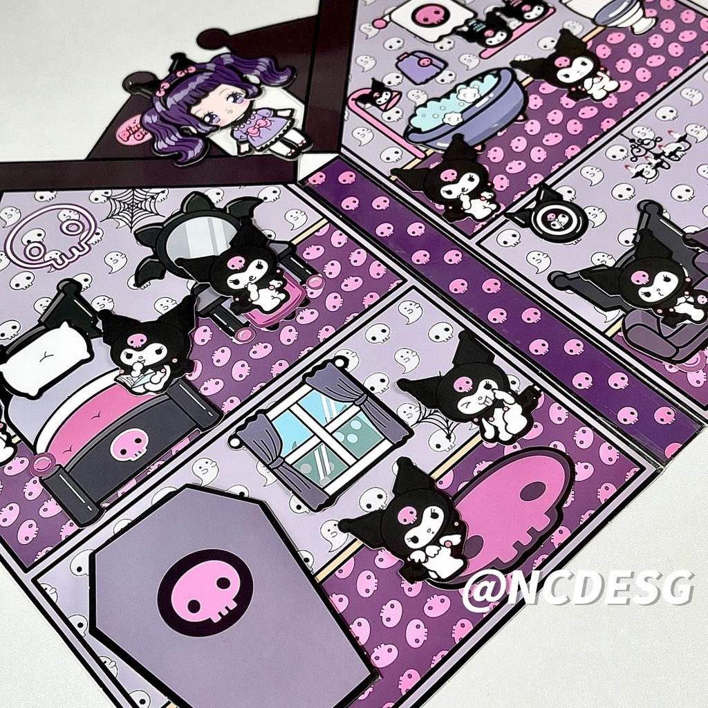 Sanrio Đồ Chơi Sách Hình Lâu Đài Màu Tím Giảm Căng Thẳng diy