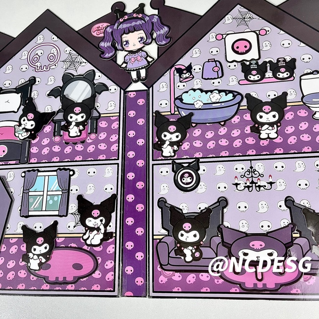 Sanrio Đồ Chơi Sách Hình Lâu Đài Màu Tím Giảm Căng Thẳng diy