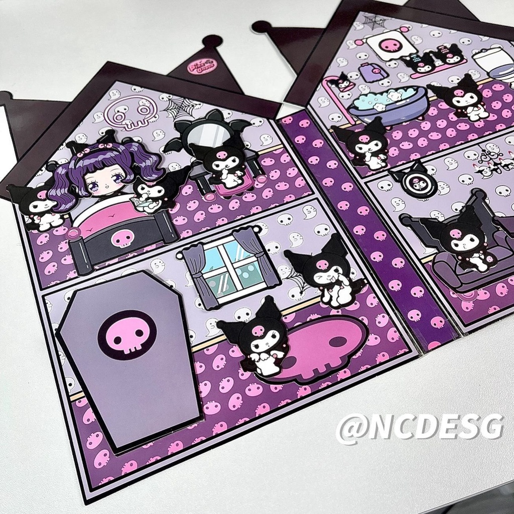 Sanrio Đồ Chơi Sách Hình Lâu Đài Màu Tím Giảm Căng Thẳng diy