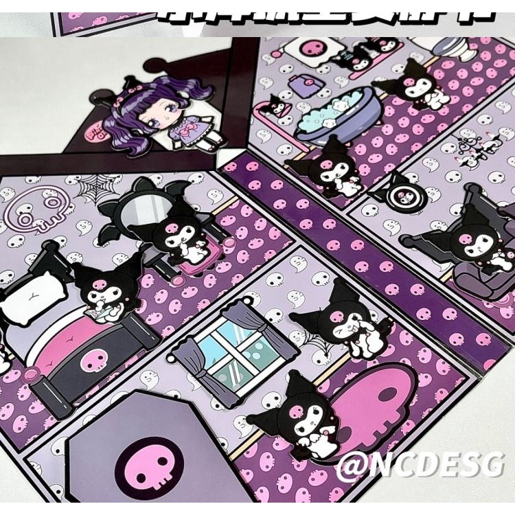 Sanrio Đồ Chơi Sách Hình Lâu Đài Màu Tím Giảm Căng Thẳng diy