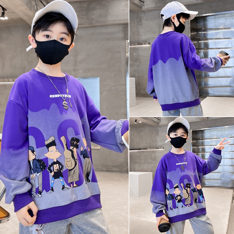 Yidanl Mới Áo Sweater Tay Dài Dáng Rộng Phong Cách Hàn Quốc Cho Bé