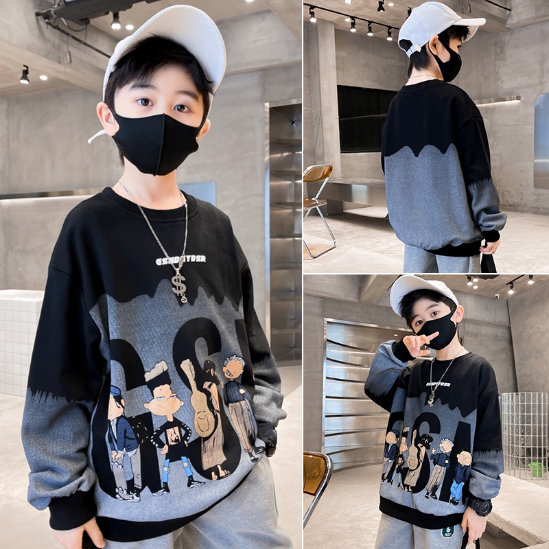 Yidanl Mới Áo Sweater Tay Dài Dáng Rộng Phong Cách Hàn Quốc Cho Bé