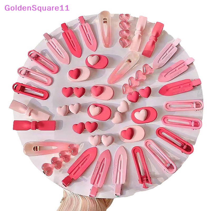 Set 2 / 3 Kẹp Tóc Hình Nơ / Hoa / Trái Tim Màu Hồng Xinh Xắn Cho Bé vn