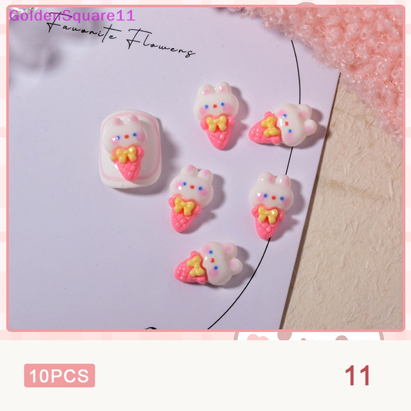 Set 10 Phụ Kiện Trang Trí Móng Tay 3d Hình Thỏ Gấu Đáng Yêu diy vn