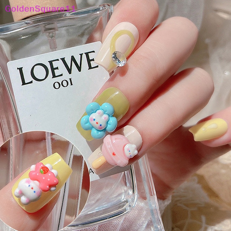 Set 10 Phụ Kiện Trang Trí Móng Tay 3d Hình Thỏ Gấu Đáng Yêu diy vn