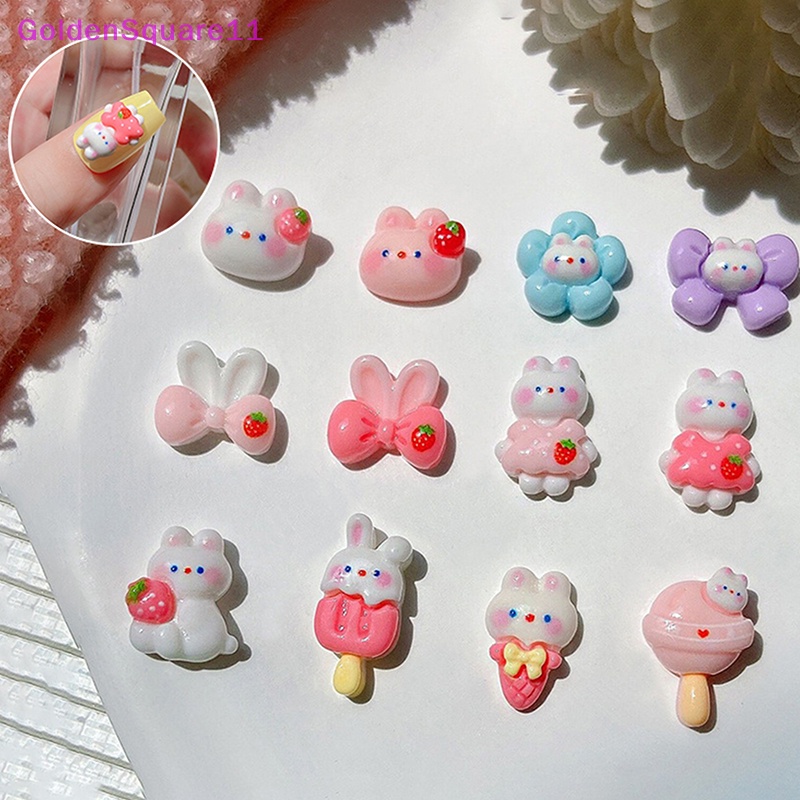 Set 10 Phụ Kiện Trang Trí Móng Tay 3d Hình Thỏ Gấu Đáng Yêu diy vn