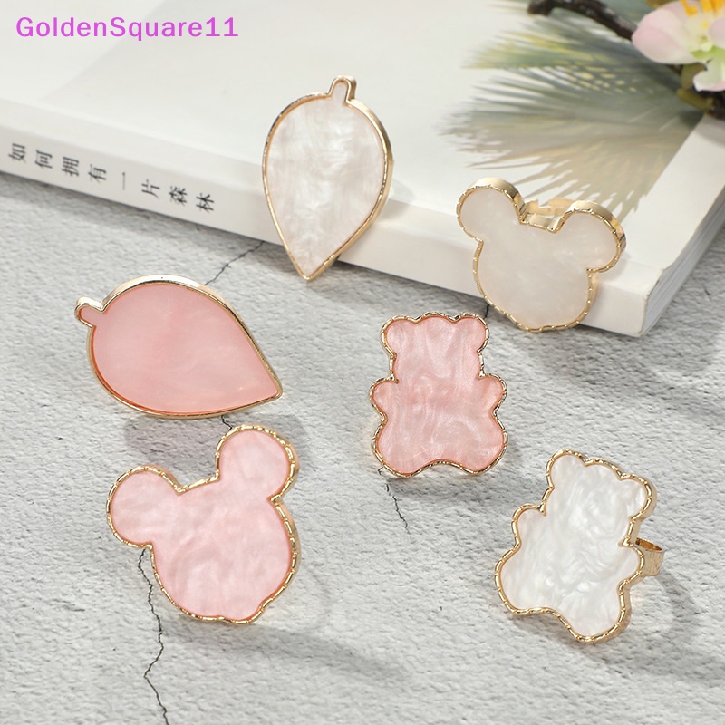 1 Nhẫn Nhựa resin Màu Vàng Kim Hình Trái Tim Thời Trang Hỗn Hợp Phụ Kiện Làm Móng Tay vn