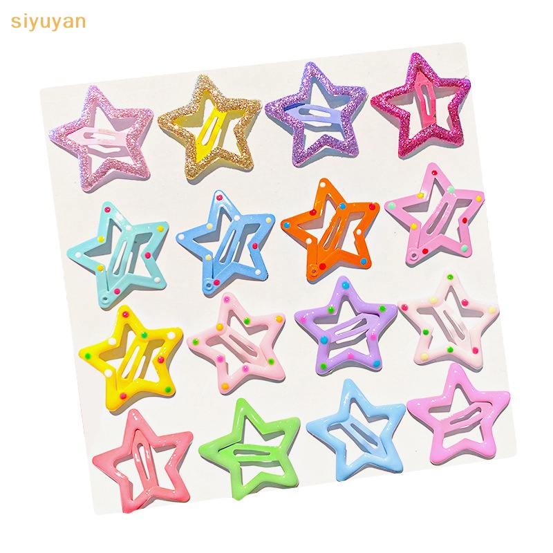 Siyuyan Set 10 Kẹp Tóc Hình Ngôi Sao / Giọt Nước Nhiều Màu Sắc Dễ Thương Cho Bé vn