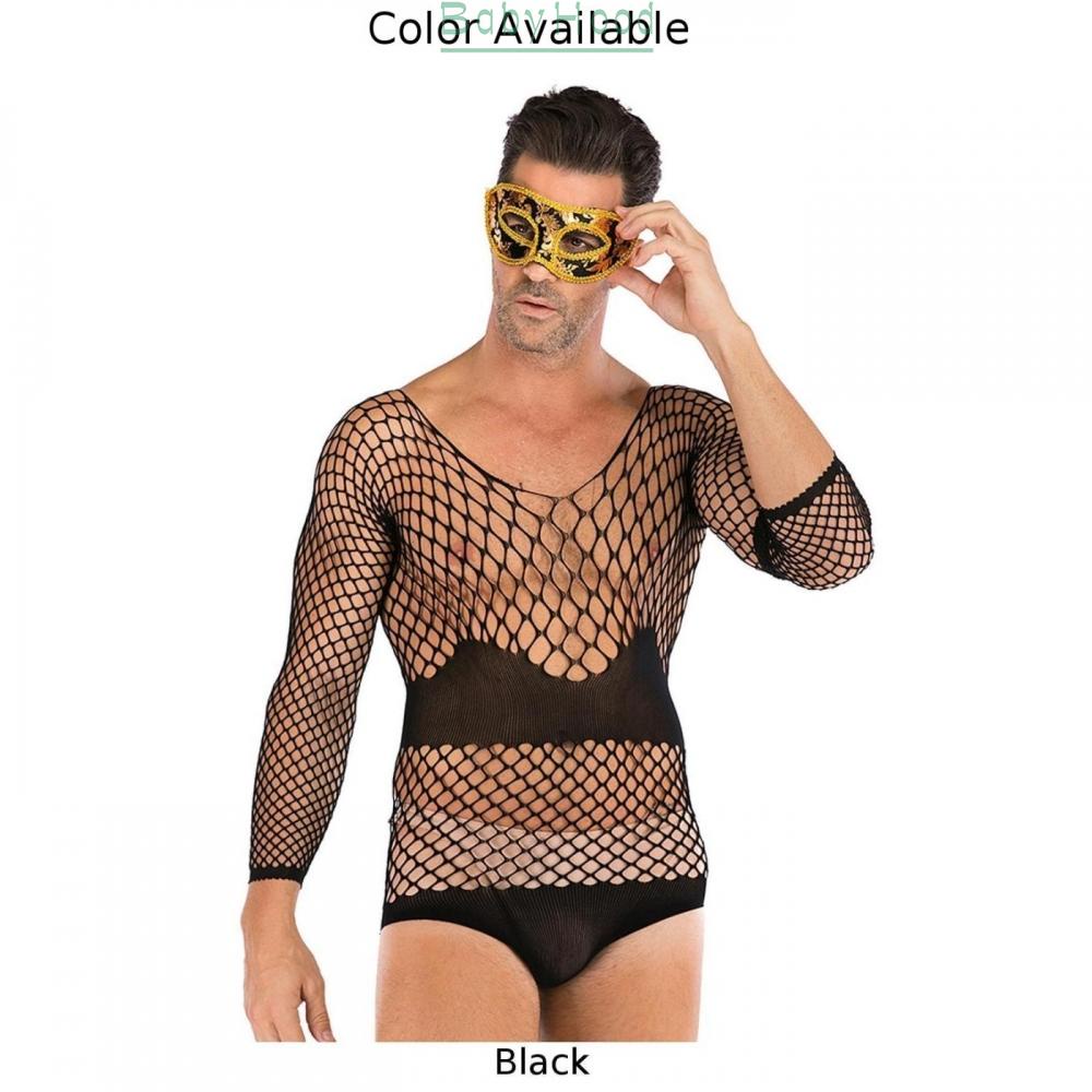 Sexy Men Fishnet Pantyhose Clubwear Full Body Stockings Sissy Bodysuit Lingerie#BBHOOD