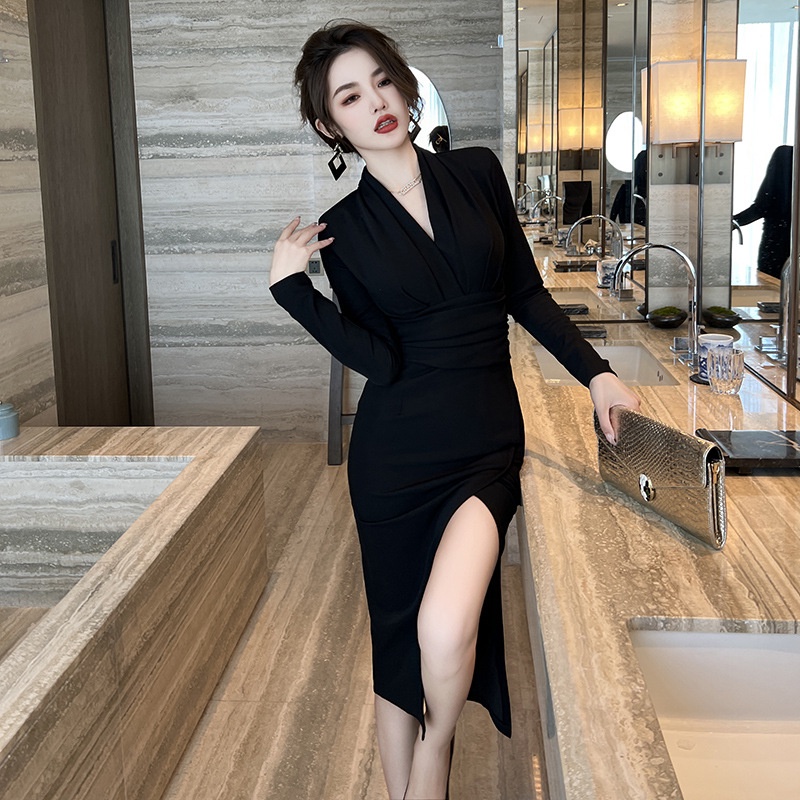 Áo Khoác Lông Dáng Dài Cổ Chữ v Phong Cách Thời Trang Mùa Thu Pháp Hàng Mới 2023 6051