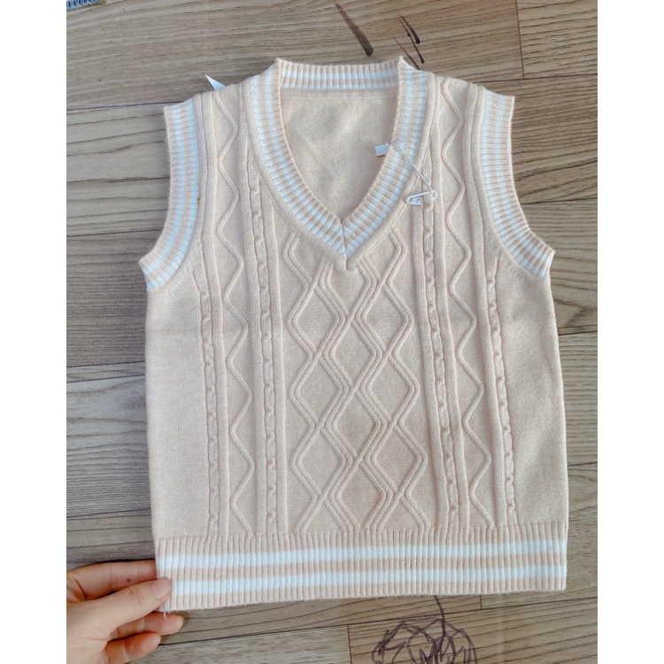 Áo Gile len bé trai chất len đang dày chắc tay không ngứa dặm