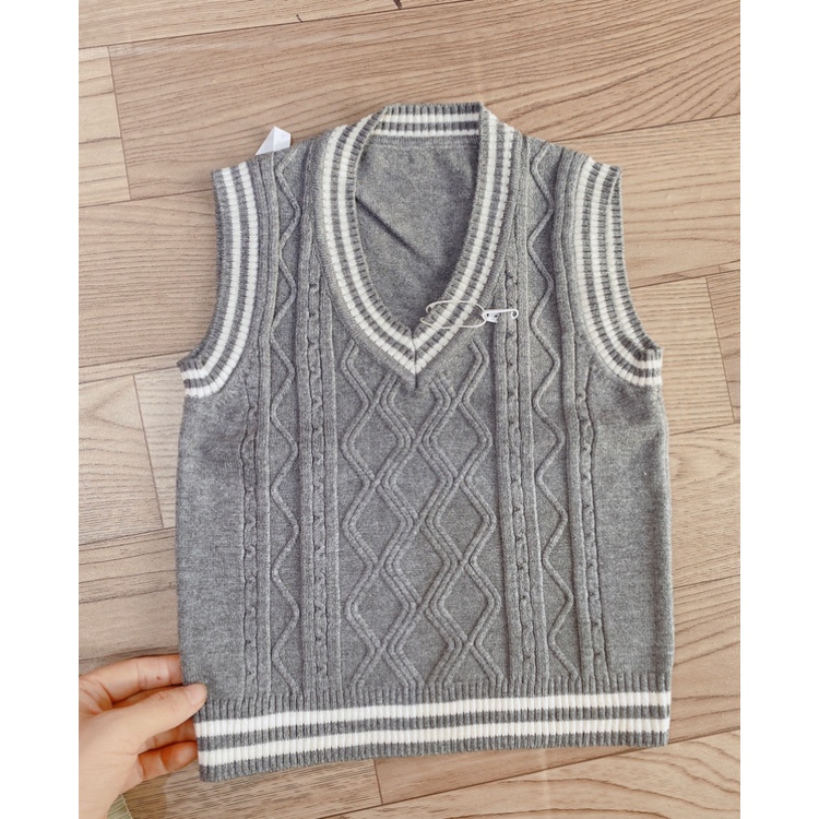 Áo Gile len bé trai chất len đang dày chắc tay không ngứa dặm