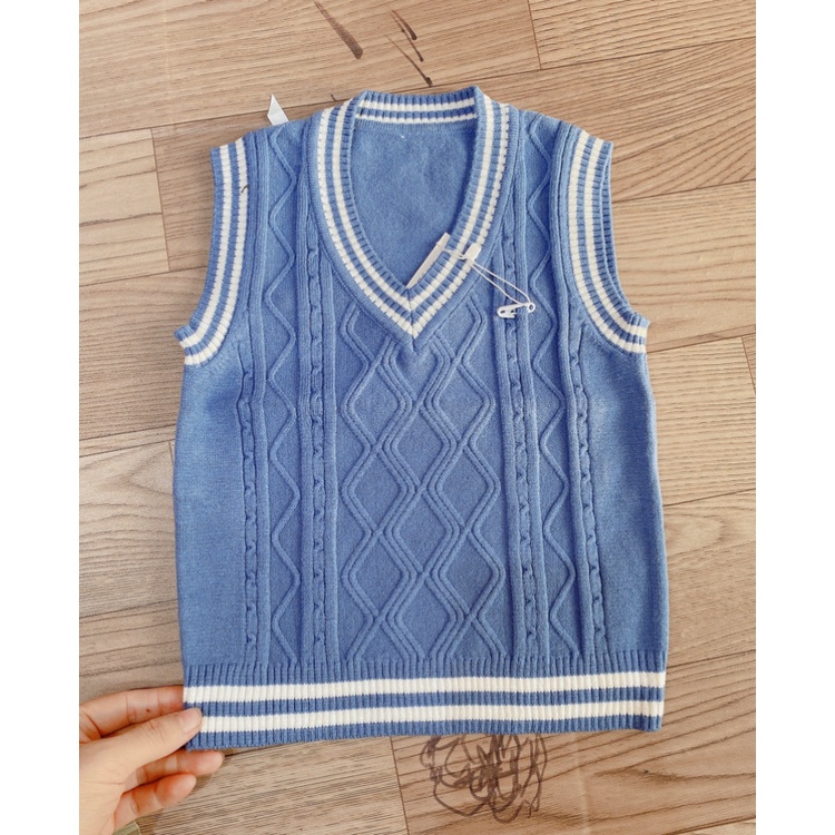 Áo Gile len bé trai chất len đang dày chắc tay không ngứa dặm