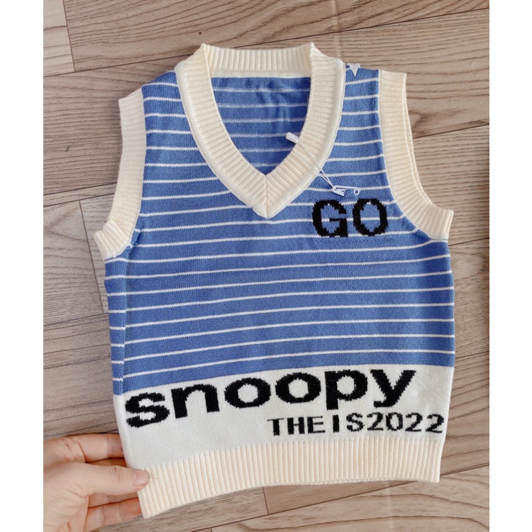 Áo Gile len bé trai chất len đang dày chắc tay không ngứa dặm