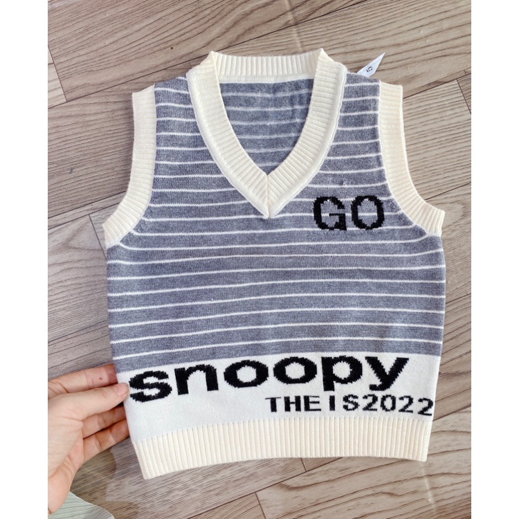 Áo Gile len bé trai chất len đang dày chắc tay không ngứa dặm