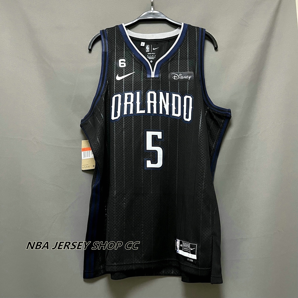 Áo Thun Bóng Rổ nba orlando magic 2022-23 Thời Trang Cho Nam #5 Áo Thun paolo Bankchero city Màu Đen Cách Nhiệt