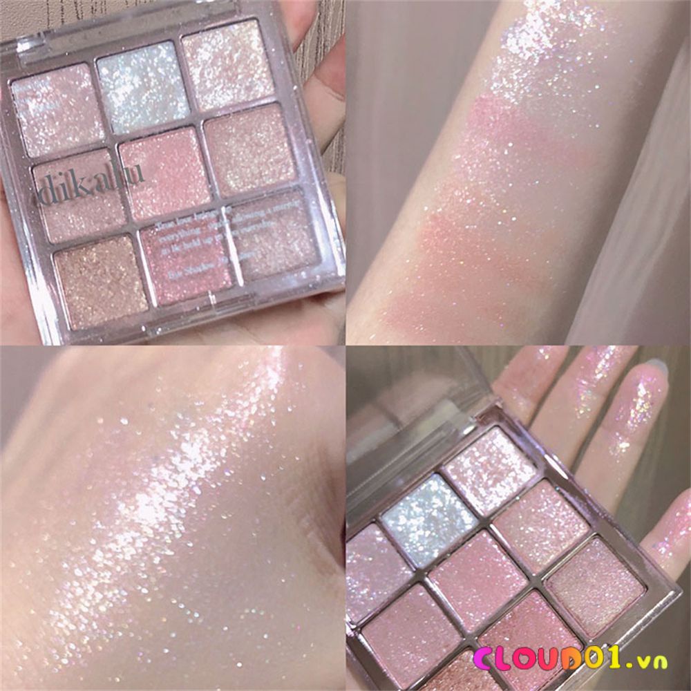 Bảng Phấn Mắt Dikalu 9 Màu Shiny Matte / Phấn Mắt Lấp Lánh Pallete / Mỹ Phẩm Sắc Tố Không Thấm Nước CUD01