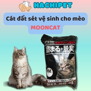 Cát vệ sinh cho mèo cát Nhật đen Mooncat 8L siêu vón khử mùi chuẩn chính hãng đảm bảo