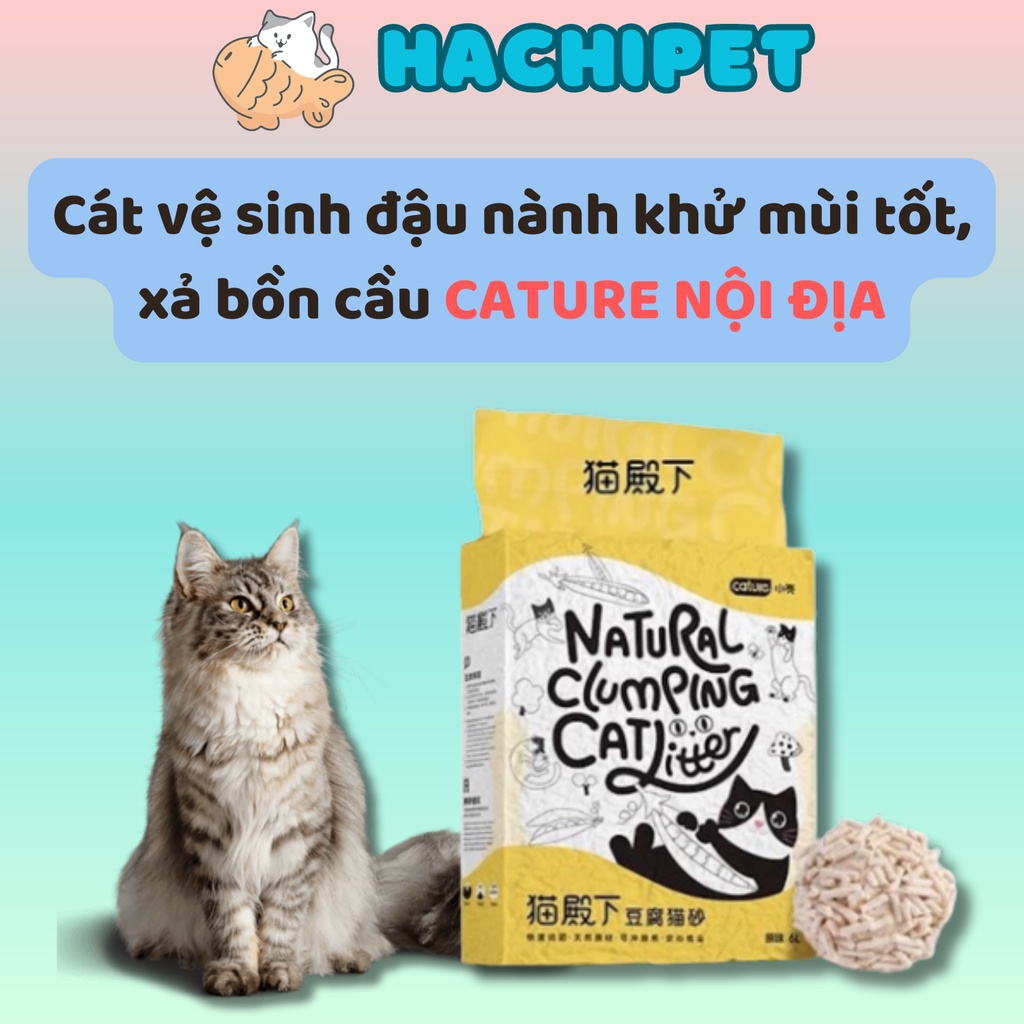 Cát vệ sinh đậu nành Cature Tofu mùi sữa 6L xả được bồn cầu - Hàng nội địa nhập khẩu