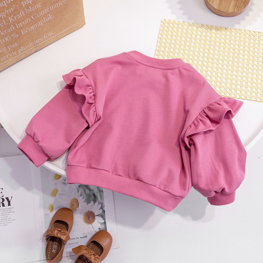 Áo Sweater Cổ Tròn In Hình Trái Tim Dễ Thương Thời Trang Xuân Thu 2023 Cho Bé Gái