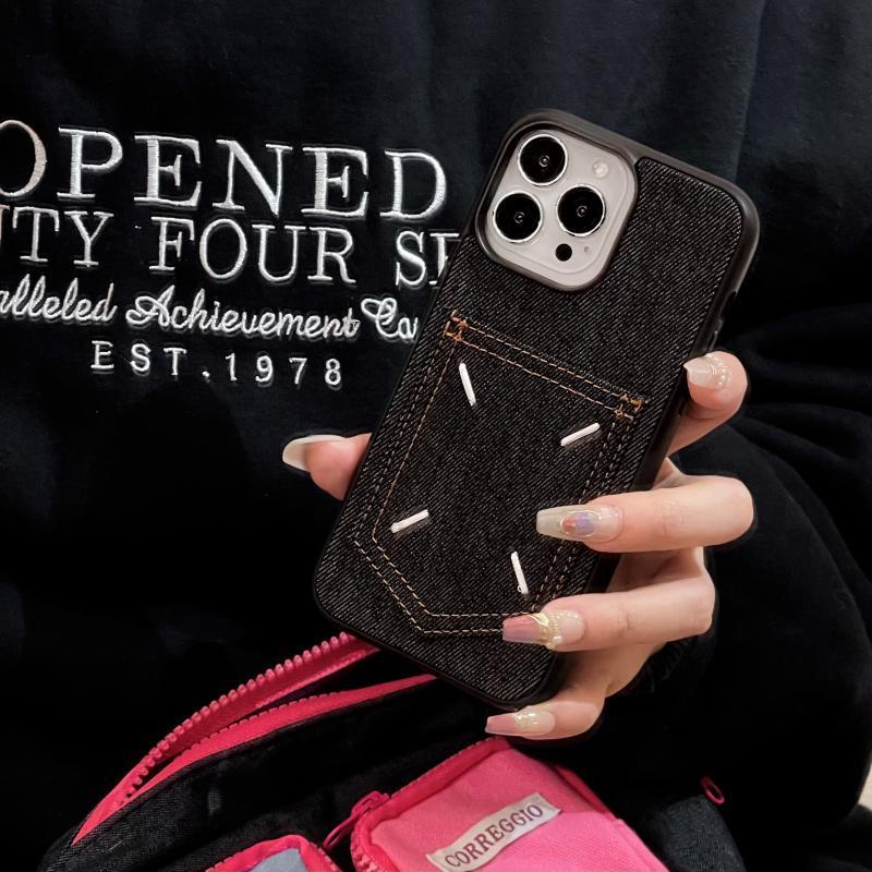 Ốp Điện Thoại Vải denim Có Ngăn Đựng Thẻ Cho iphone 14 pro max 13 12 pro