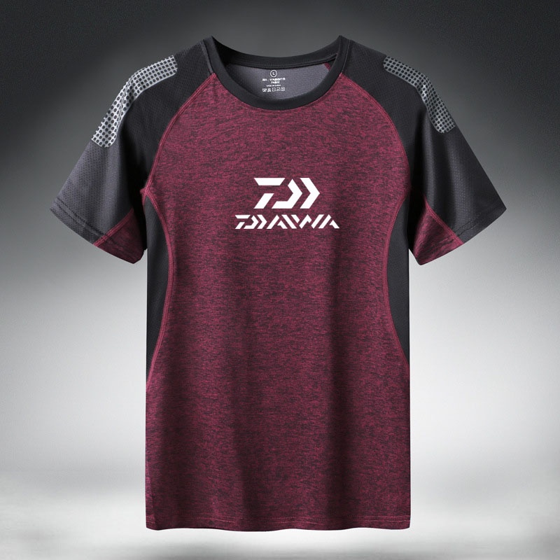 Daiwa Áo Thun cotton Tay Ngắn Thoáng Khí Nhanh Khô Thời Trang Đi Câu Cá Mùa Hè Cho Nam