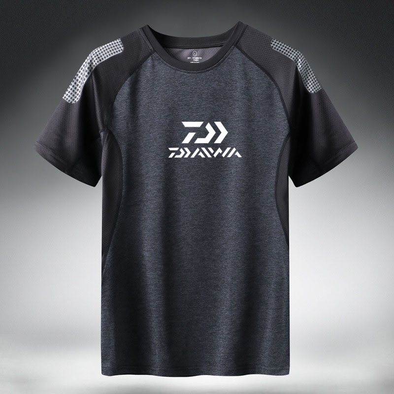 Daiwa Áo Thun cotton Tay Ngắn Thoáng Khí Nhanh Khô Thời Trang Đi Câu Cá Mùa Hè Cho Nam