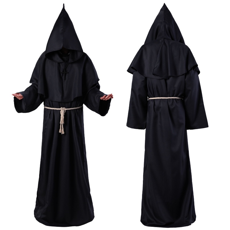 Áo Choàng Hóa Trang Phù Thủy Có Mũ Hóa Trang halloween Cho Nam