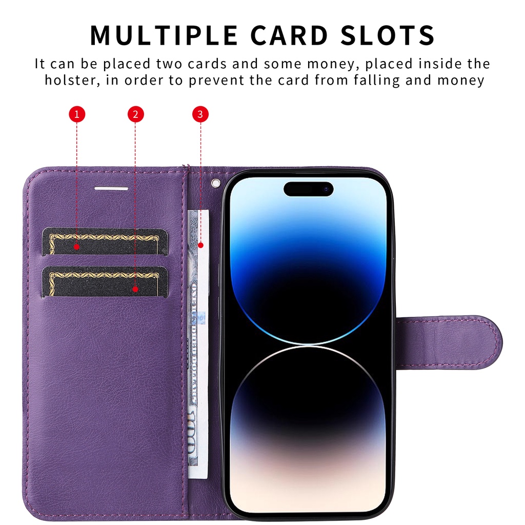 Cho iphone 15 pro max 15 pro 14 Bao Da Điện Thoại Dạng Ví Nắp Lật Nam Châm Có Ngăn Đựng Thẻ Và Dây Đeo