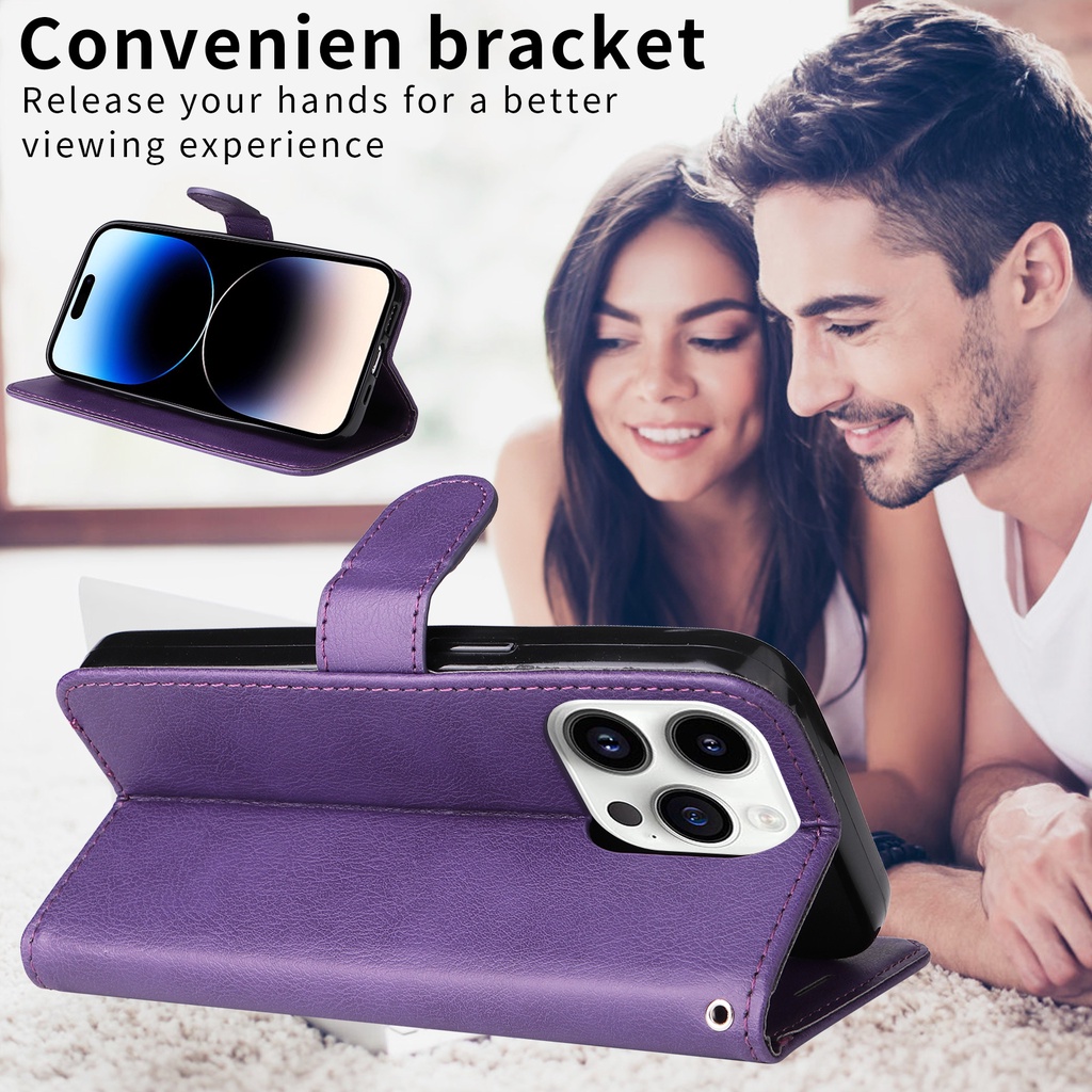 Cho iphone 15 pro max 15 pro 14 Bao Da Điện Thoại Dạng Ví Nắp Lật Nam Châm Có Ngăn Đựng Thẻ Và Dây Đeo