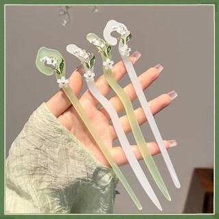 Trâm Cài Tóc Hình Hoa Màu Xanh Lá Phong Cách Cổ Điển Thời Trang Cho Nữ