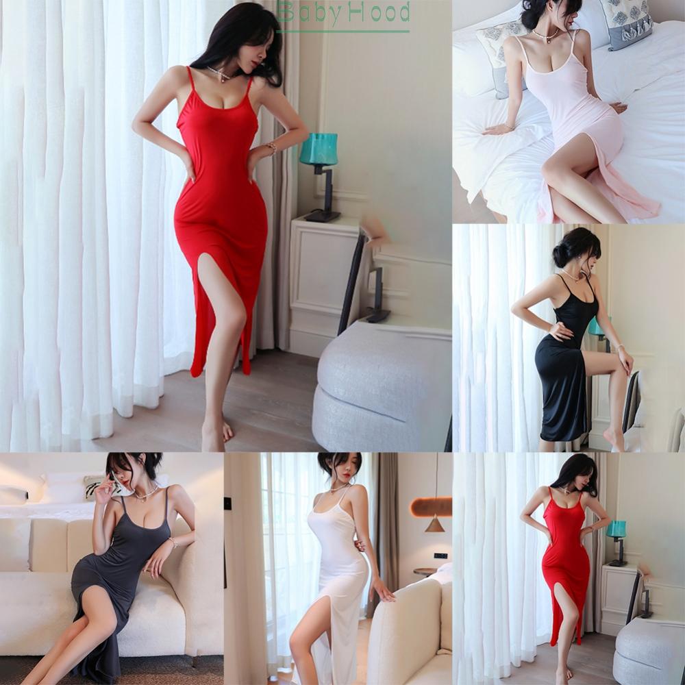 Women Bodycon Dress Slight Strech Solid Color Women Strappy Ultra Thin#BBHOOD