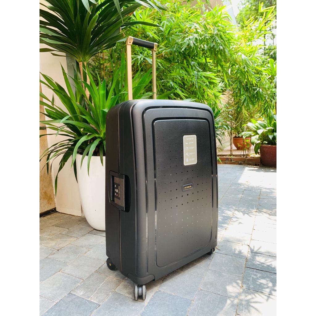 Vali Samsonite S Cure DLX màu Black/Gold - Bản giới hạn - Cao cấp -  Made in EU - HANGDUC88