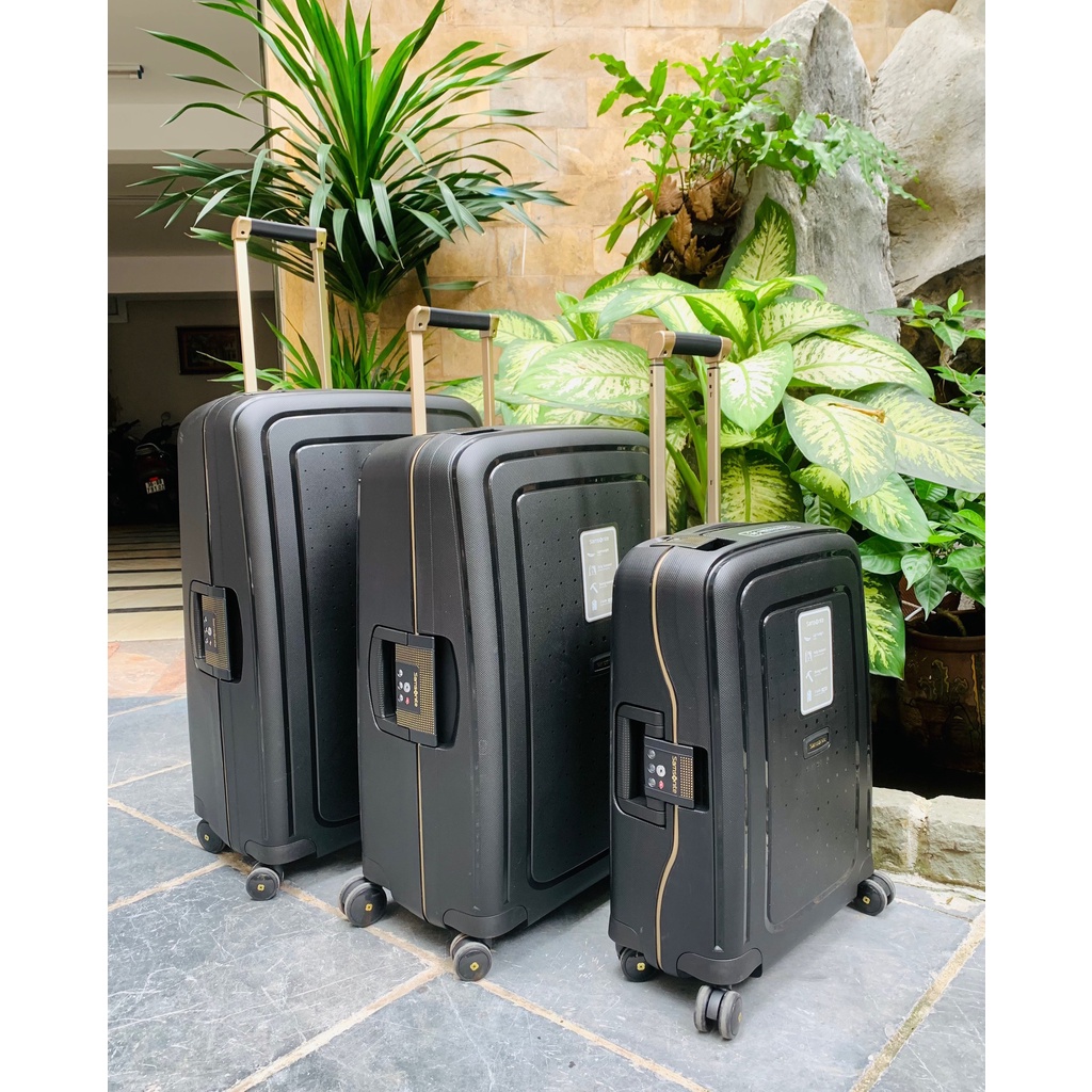 Vali Samsonite S Cure DLX màu Black/Gold - Bản giới hạn - Cao cấp -  Made in EU - HANGDUC88