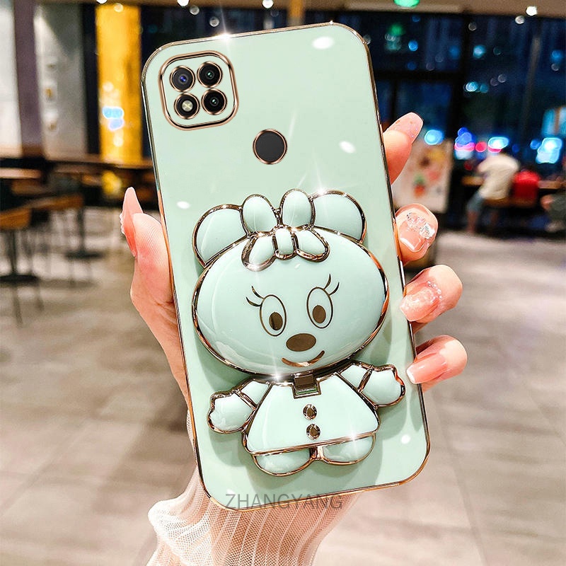 ốp lưng redmi 9c redmi 10a Vỏ Ống Điện Thoại Silicon Dẻo Mạ Màu 3d Đáng Yêu Có Giá Đỡ Cho redmi 9c redmi 10a