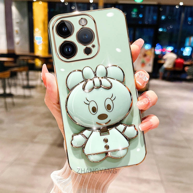 ốp lưng iphone 14 14 pro 14 pro max 14 plus Vỏ Ống Điện Thoại Silicon Dẻo Mạ Màu 3d Đáng Yêu Có Giá Đỡ Cho iphone 14 14 pro 14 pro max 14 plus