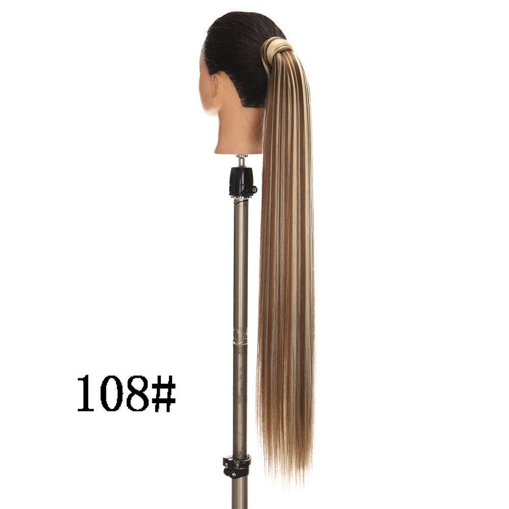 Isitaftb Kẹp Tóc Giả Đuôi Ngựa Thẳng Dài Tự Nhiên Mềm Mịn 33 Inches Dành Cho Bạn Nữ / Bé Gái