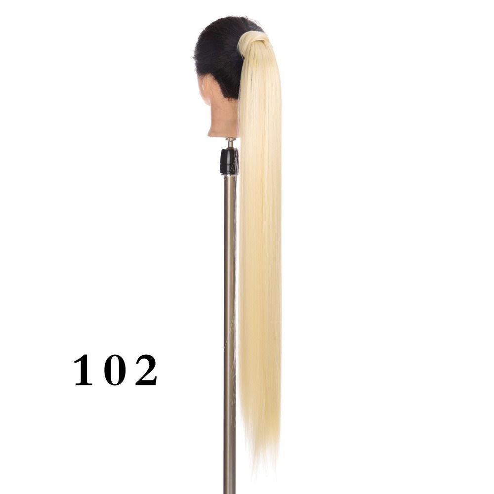 Isitaftb Kẹp Tóc Giả Đuôi Ngựa Thẳng Dài Tự Nhiên Mềm Mịn 33 Inches Dành Cho Bạn Nữ / Bé Gái