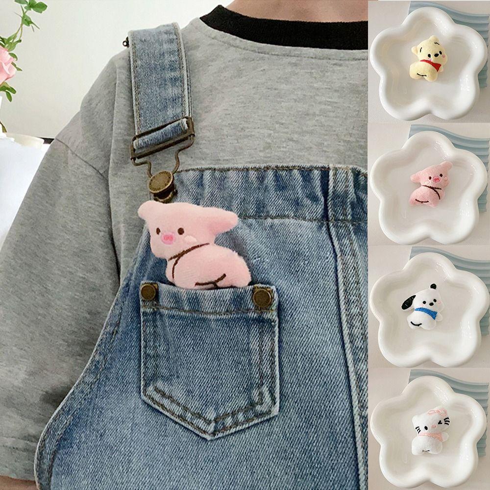 Trâm Cài Áo Hình Gấu pooh / Heo / Mèo Con / Mèo Pacco Nhồi Bông mini Dễ Thương