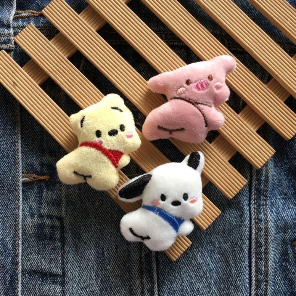 Huy Hiệu Cài Áo Hình Gấu pooh / Heo / Mèo 3d Bằng Vải Lông Nhung Dễ Thương Xinh Xắn
