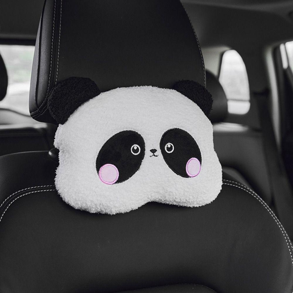 Mmluck panda Gối Tựa Đầu / Tựa Lưng Hình Trái Tim / Gấu Trúc Nhồi Bông Hoạt Hình Trang Trí Nội Thất Xe Hơi