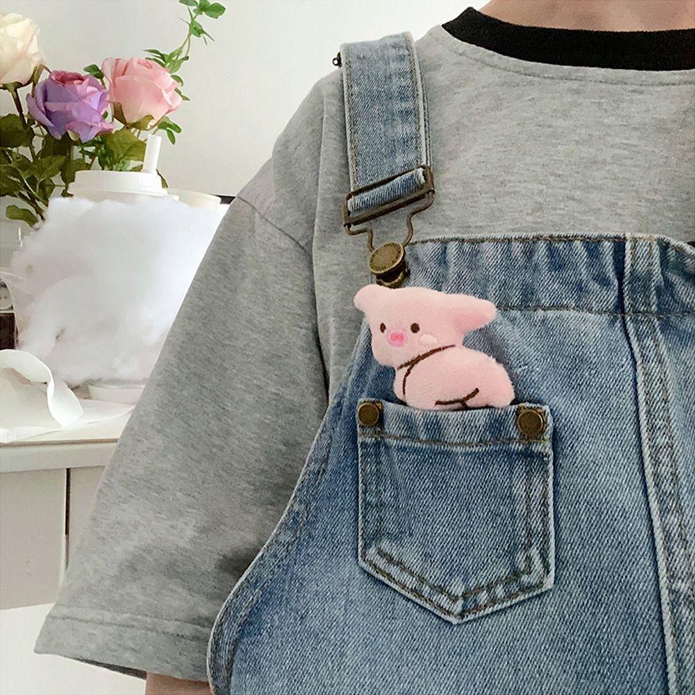 Huy Hiệu Cài Áo Hình Gấu pooh / Heo / Mèo 3d Bằng Vải Lông Nhung Dễ Thương Xinh Xắn