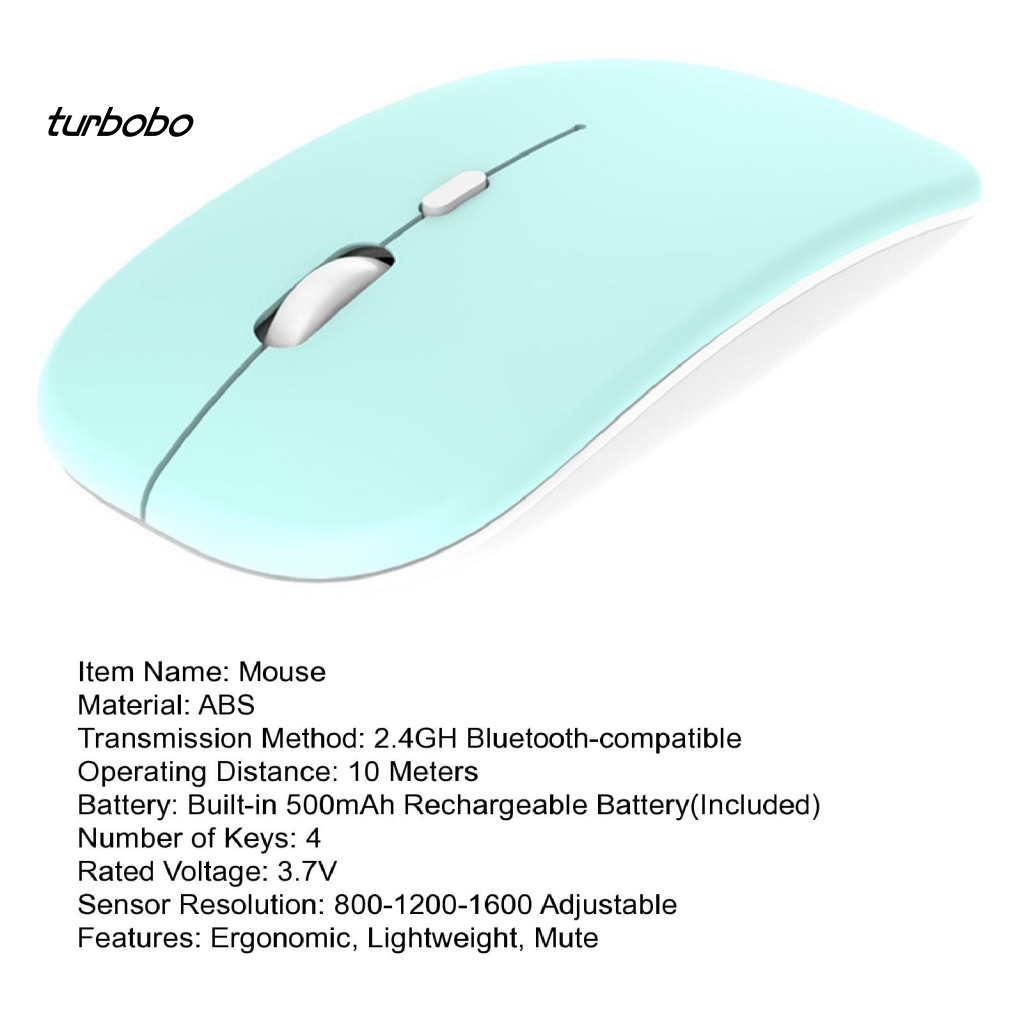 Turbobo Chuột Không Dây bluetooth 2.4ghz Sạc Pin Cho Văn Phòng