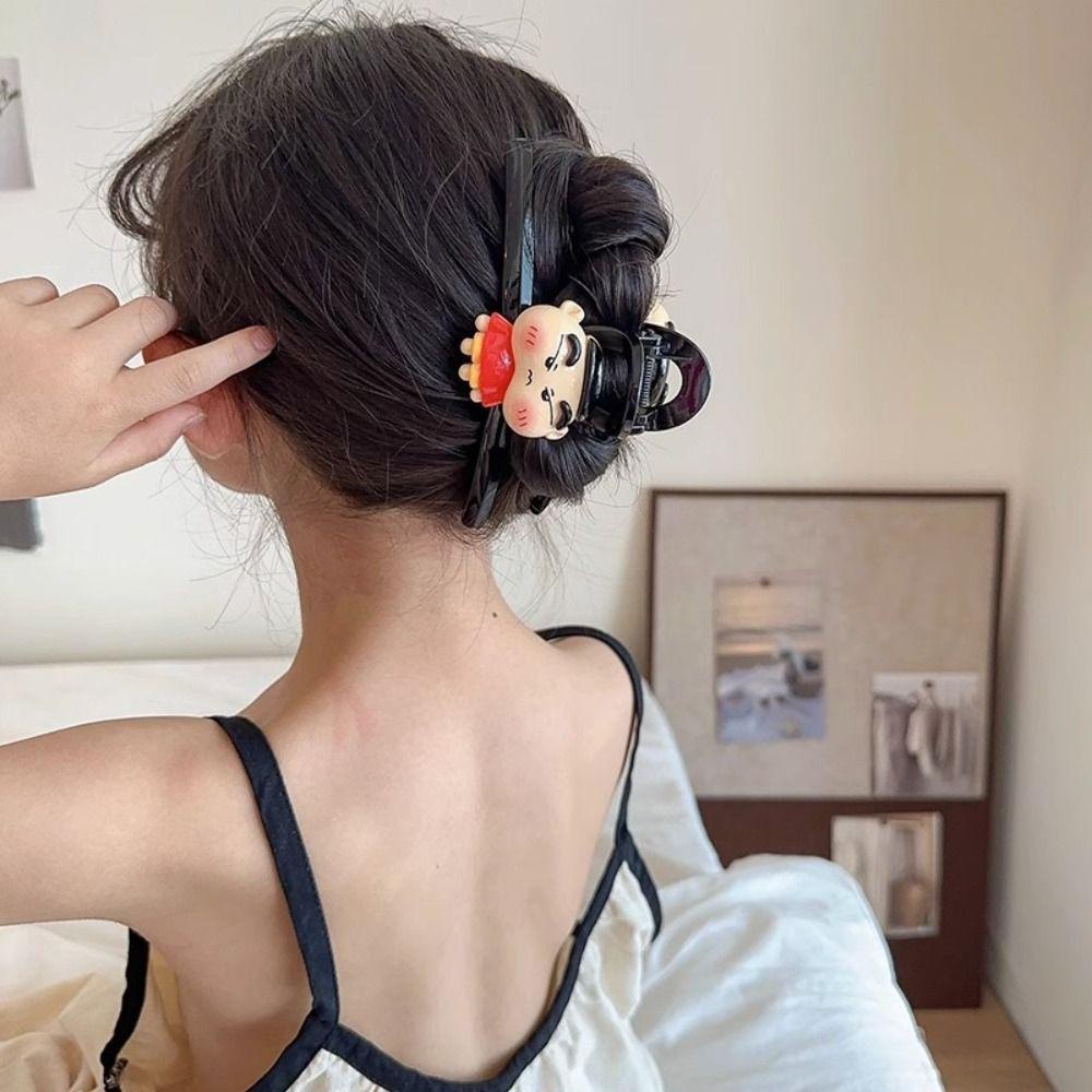 Ickolas Kẹp Tóc acrylic Hình shin-chan Hoạt Hình Cho Nữ