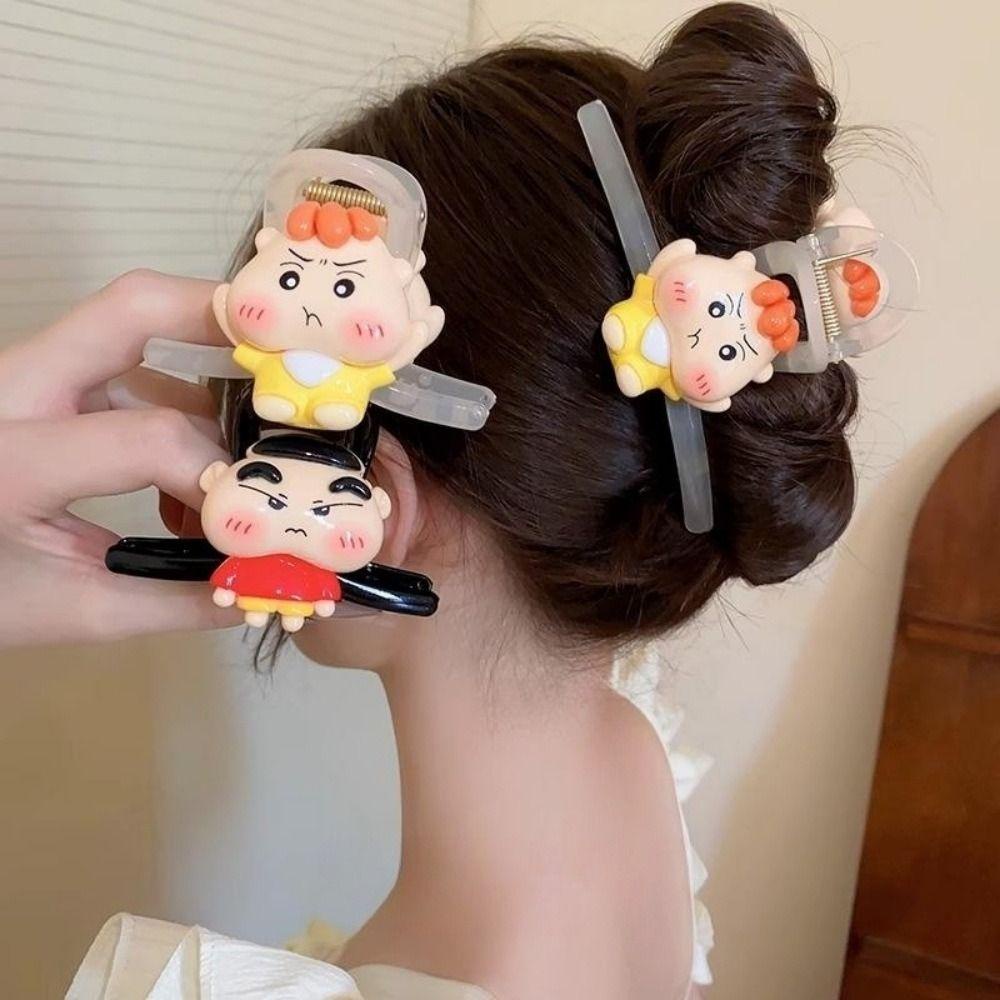 Ickolas Kẹp Tóc acrylic Hình shin-chan Hoạt Hình Cho Nữ